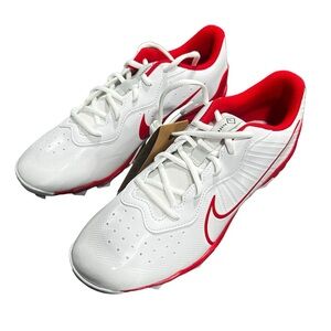 Nike Size 10 1/2 Alpha Huarache Varsity 4 Baseball Cleats Red White
